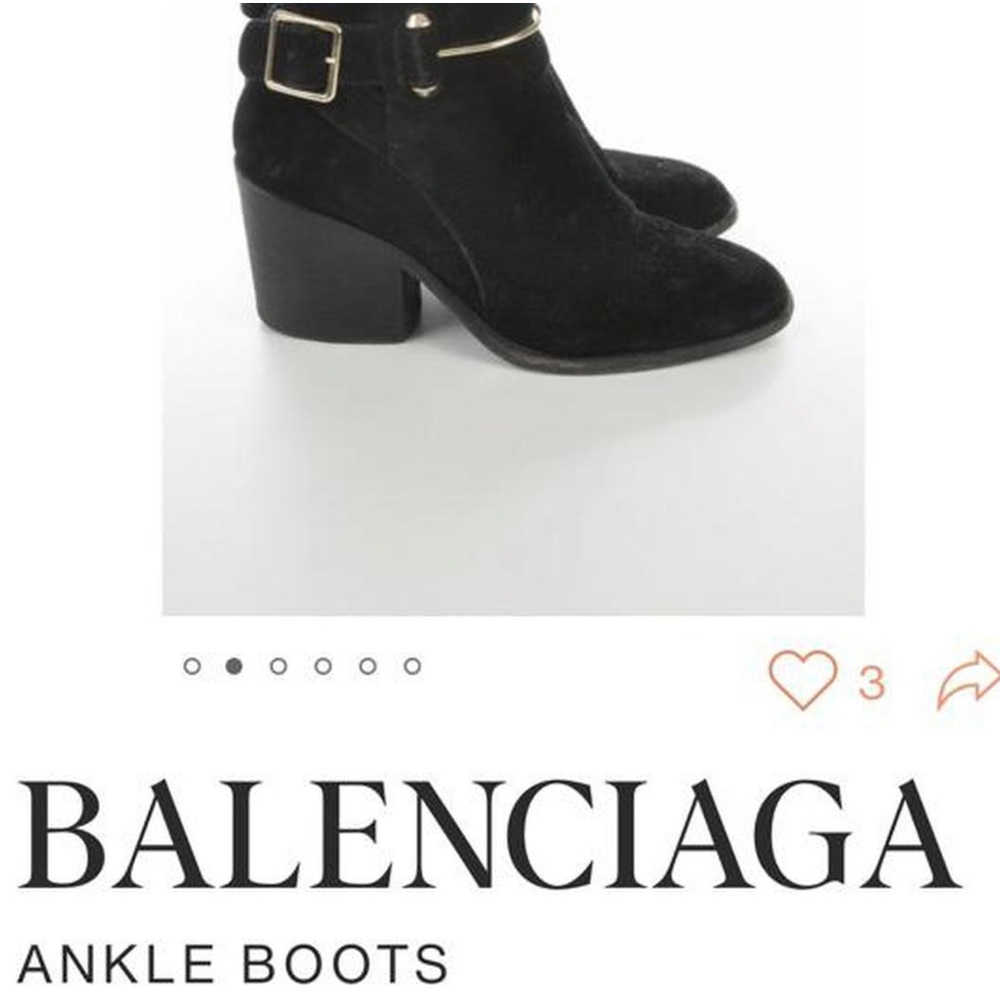 Balenciaga black leather ankle boots - Picture 3 of 3